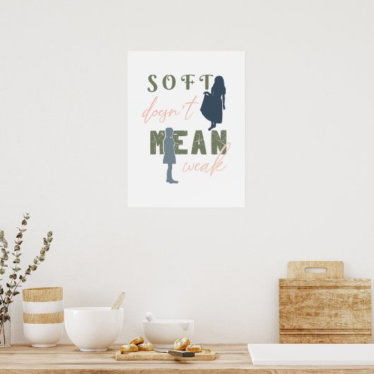 Soft Doesn’t Mean Weak Vertical Affirmation ポスター (キッチン)