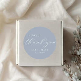 Soft Dusty Blue A Sweet Thank You Wedding Favor ラウンドシール
