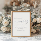 Soft Dusty Blue In Loving Memory Wedding Sign ポスター
