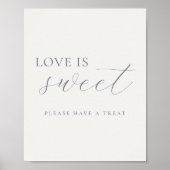 Soft Dusty Blue Love Is Sweet Wedding Sign Poster ポスター (正面)