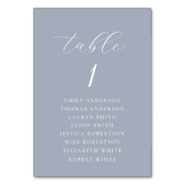 Soft Dusty Blue Wedding Seating Chart テーブルナンバー
