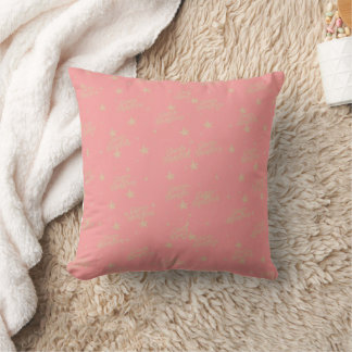 Soft Dusty Pink Gold Stars Throw Pillow クッション