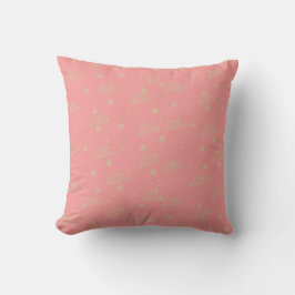 Soft Dusty Pink Gold Stars Throw Pillow クッション