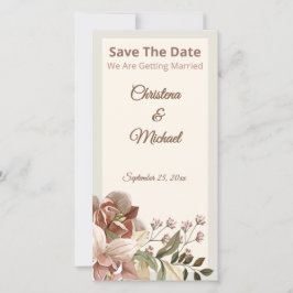 Soft Dusty Rose Floral Wedding Save The Date セーブザデート