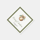 Soft Earthy Christmas Bauble Personalized Napkins スタンダードカクテルナプキン (角)