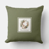 Soft earthy pastel family name Christmas gift クッション (正面)