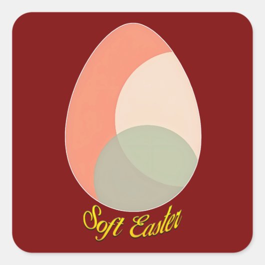 Soft Easter – Pastel Egg Illustration -Autocolante スクエアシール (正面)
