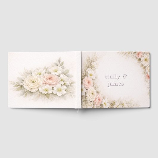 Soft Editorial Botanical Wedding ゲストブック (全面)