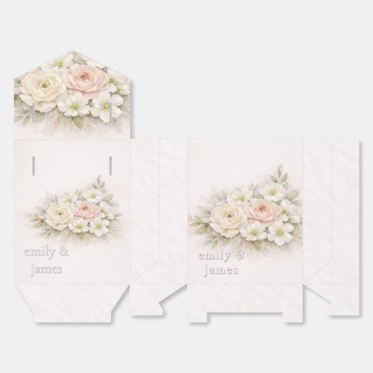 Soft Editorial Botanical Wedding フェイバーボックス (見開き)