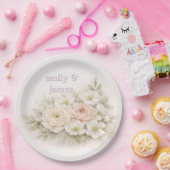 Soft Editorial Botanical Wedding ペーパープレート (パーティー)