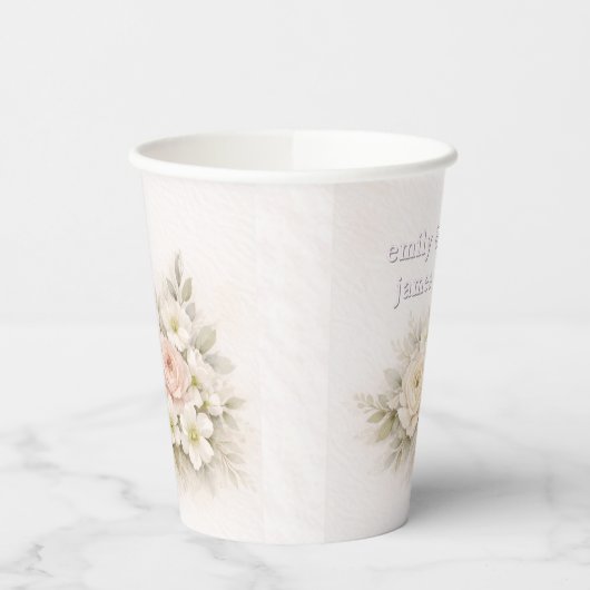 Soft Editorial Botanical Wedding 紙コップ (左)