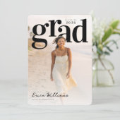 Soft Editorial Grad PhotoPop Graduation 招待状 (スタンド正面)