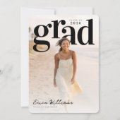 Soft Editorial Grad PhotoPop Graduation 招待状 (正面)