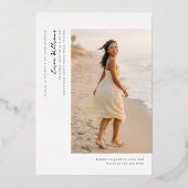 Soft Editorial Grad PhotoPop Graduation 箔招待状 (裏面)