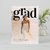 Soft Editorial Grad PhotoPop Graduation 箔招待状 (立ち正面)