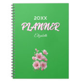 Soft Elegant Pink Floral Personalized ノートブック (正面)