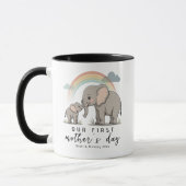 Soft Elephant Mom Baby First Mothers Day Calm Love マグカップ (左)