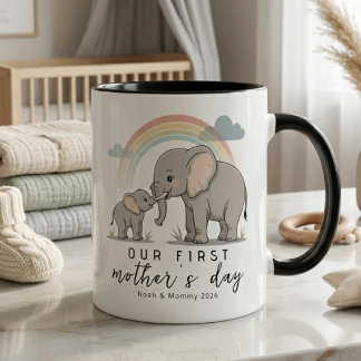 Soft Elephant Mom Baby First Mothers Day Calm Love マグカップ