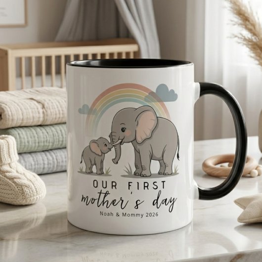 Soft Elephant Mom Baby First Mothers Day Calm Love マグカップ