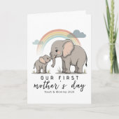 Soft Elephant Mom Baby First Mothers Day Love カード (正面)