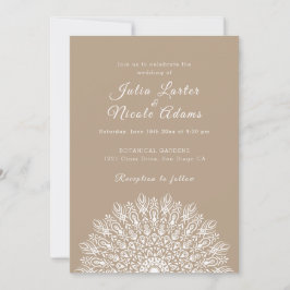 Soft Feather Dry Pampas Grass Mandala Wedding 招待状