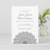 Soft Feather Dry Pampas Grass Mandala Wedding 招待状 (スタンド正面)