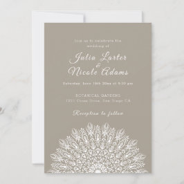 Soft Feather Dry Pampas Grass Mandala Wedding 招待状