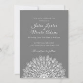 Soft Feather Dry Pampas Grass Mandala Wedding 招待状 (正面)