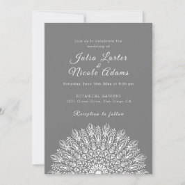 Soft Feather Dry Pampas Grass Mandala Wedding 招待状