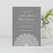 Soft Feather Dry Pampas Grass Mandala Wedding 招待状 (スタンド正面)