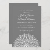 Soft Feather Dry Pampas Grass Mandala Wedding 招待状 (正面/裏面)