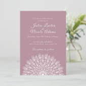 Soft Feather Dry Pampas Grass Mandala Wedding 招待状 (スタンド正面)
