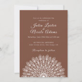 Soft Feather Dry Pampas Grass Mandala Wedding 招待状 (正面)