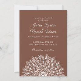 Soft Feather Dry Pampas Grass Mandala Wedding 招待状