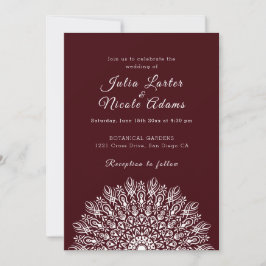 Soft Feather Dry Pampas Grass Mandala Wedding 招待状