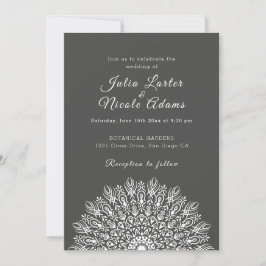 Soft Feather Dry Pampas Grass Mandala Wedding 招待状
