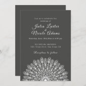 Soft Feather Dry Pampas Grass Mandala Wedding 招待状 (正面/裏面)