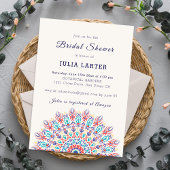 Soft Feather Pampas Grass Mandala Bridal Shower 招待状