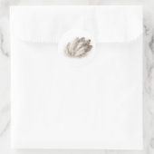 Soft Feathers in Bloom Monochrome Nature on  ラウンドシール (バッグ)