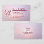 Soft Feminine Elegant Pink Gradient Purple Beauty 名刺 (正面/裏面)
