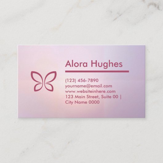 Soft Feminine Elegant Pink Gradient Purple Beauty 名刺 (正面)