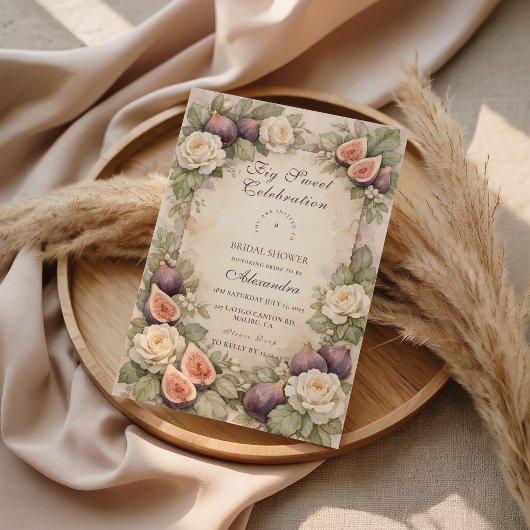 Soft Fig Botanical Bridal Shower 招待状