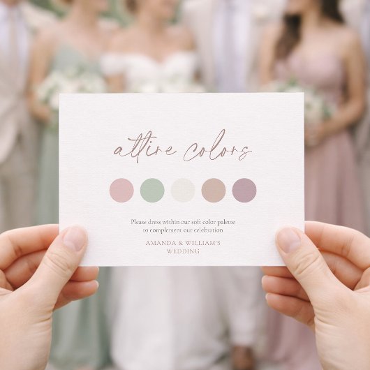 Soft Floral Attire Colors Wedding Card 招待状