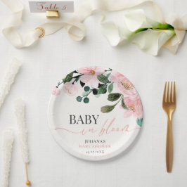 Soft Floral Baby Shower Paper Plate ペーパープレート