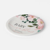 Soft Floral Baby Shower Paper Plate ペーパープレート (アングル)