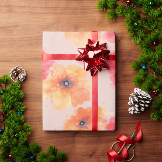 Soft Floral Blooms Wrapping Paper  ラッピングペーパー (クリスマスギフト)