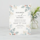 Soft Floral Botanical Flourish Wedding 招待状 (スタンド正面)