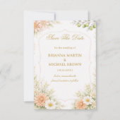 Soft Floral Elegant Announcement セーブザデート (正面)