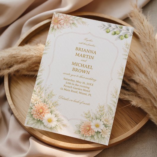 Soft Floral Elegant Garden 招待状