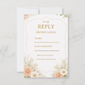 Soft Floral Elegant Response 出欠カード (正面)